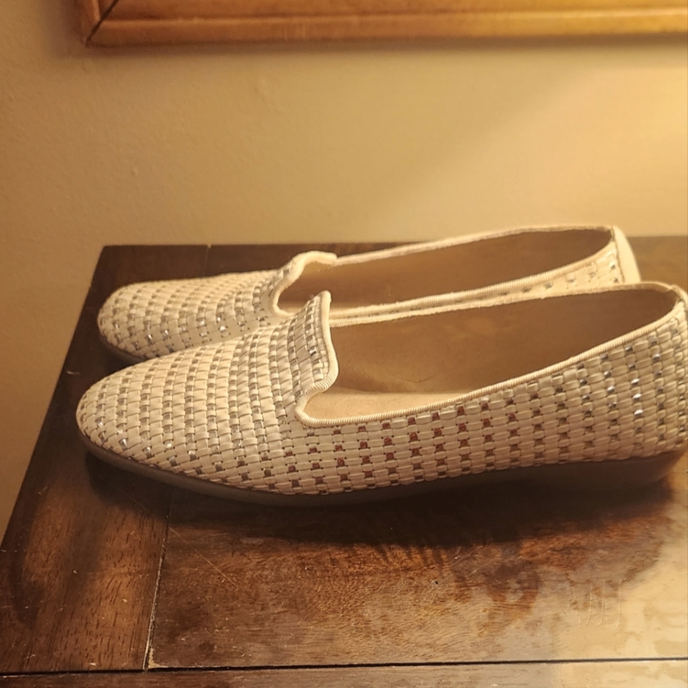 White and silver flats